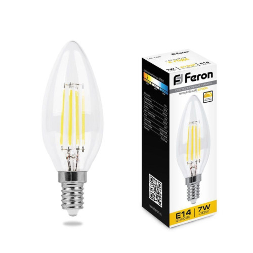 Лампа светодиодная/ Лампа светодиодная LED 7вт Е14 теплый свеча FILAMENT диммируемая