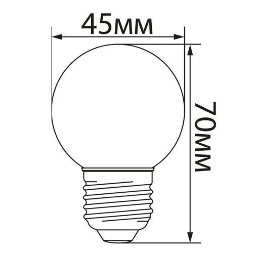 Лампа светодиодная/ Лампа светодиодная LED 1вт Е27 белый 2700К (шар)