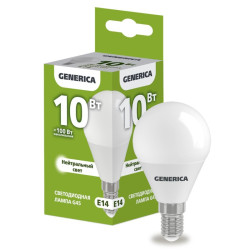 Лампа светодиодная/ Лампа светодиодная G45 шар 10Вт 230В 4000К E14 GENERICA