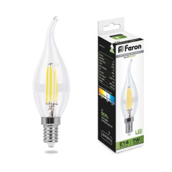 Лампа светодиодная/ Лампа светодиодная LED 7вт Е14 белый свеча на ветру FILAMENT