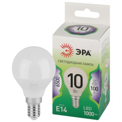 Лампа светодиодная/ Лампа светодиодная LED 10 Вт 1000Лм 6500К шар холодный E14 220-240В LED P45-10W-865-E14 Green Line