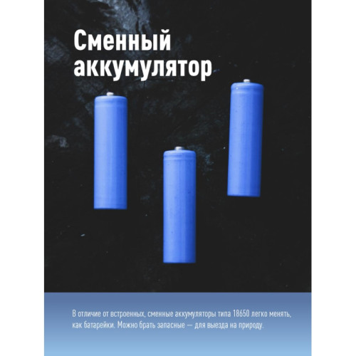 Фонарь налобный аккумуляторный/ Фонарь налобный аккумуляторный, 3W, аккумулятор 3,7V 1,2Ah, 180Lm, 8 часов