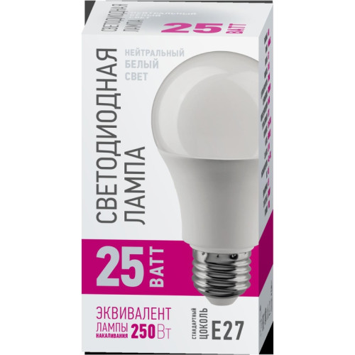 Лампа светодиодная/ Лампа светодиодная 25 Вт OLL-A60-25-230-4K-E27-PROMO