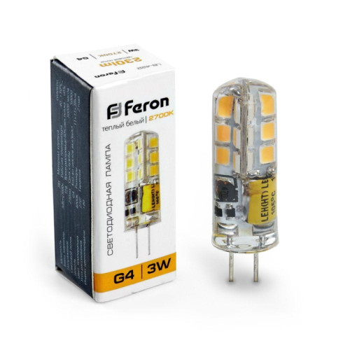 Лампа светодиодная/ Лампа светодиодная LED 3вт 12в G4 теплый капсульная