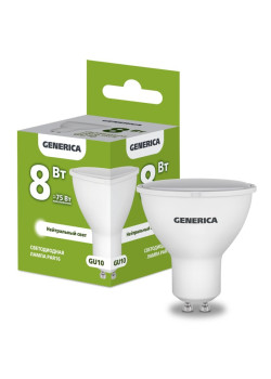 Лампа светодиодная/ Лампа светодиодная PAR16 софит 8Вт 230В 4000К GU10 GENERICA