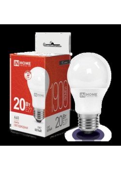 Лампа светодиодная/ Лампа светодиодная LED-A60-VC 20Вт 230В Е27 4000К 1900Лм IN HOME