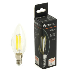 Лампа светодиодная/ Лампа светодиодная LED 6вт Е14 теплый свеча FILAMENT .PRO