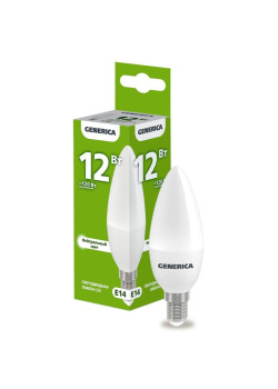 Лампа светодиодная C35 свеча 12Вт 230В 4000К E14 GENERICA