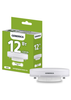 Лампа светодиодная/ Лампа светодиодная T80 таблетка 12Вт 230В 4000К GX53 GENERICA
