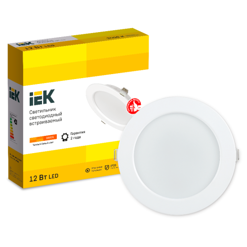 Светильник LED ДВО 1613 белый круг 12Вт 3000К IP20 IEK Светильник LED ДВО 1613 белый круг 12Вт 3000К IP20 IEK