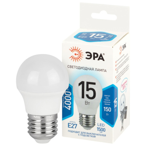 Лампа светодиодная/ Лампа светодиодная 15Вт шар нейтральный белый свет Е27 STD LED P45-15W-840-E27