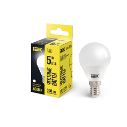 Лампа LED G45 шар 5Вт 230В 4000К E14 IEK