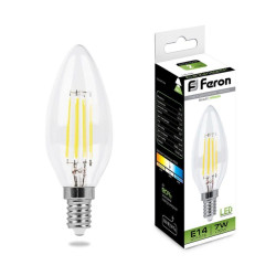 Лампа светодиодная/ Лампа светодиодная LED 7вт Е14 белый свеча FILAMENT