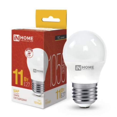 Лампа светодиодная/ Лампа светодиодная LED-ШАР-VC 11Вт 230В Е27 3000К 1050Лм IN HOME