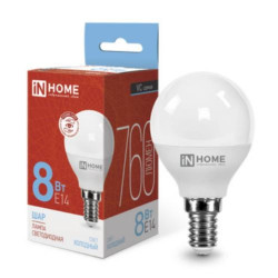 Лампа светодиодная/ Лампа светодиодная LED-ШАР-VC 8Вт 230В Е14 6500К 760Лм IN HOME