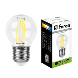Лампа светодиодная/ Лампа светодиодная LED 7вт Е27 белый шар FILAMENT