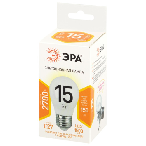 Лампа светодиодная/ Лампа светодиодная 15Вт шар теплый белый свет Е27 STD LED P45-15W-827-E27