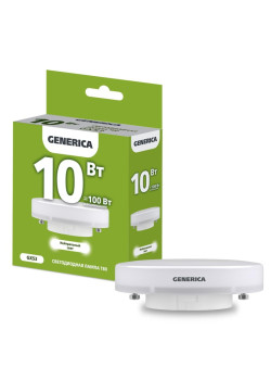 Лампа светодиодная/ Лампа светодиодная T80 таблетка 10Вт 230В 4000К GX53 GENERICA