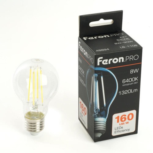 Лампа светодиодная/ Лампа светодиодная LED 8вт Е27 дневной FILAMENT .PRO
