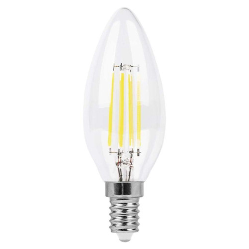 Лампа светодиодная LED 5вт Е14 белый свеча FILAMENT
