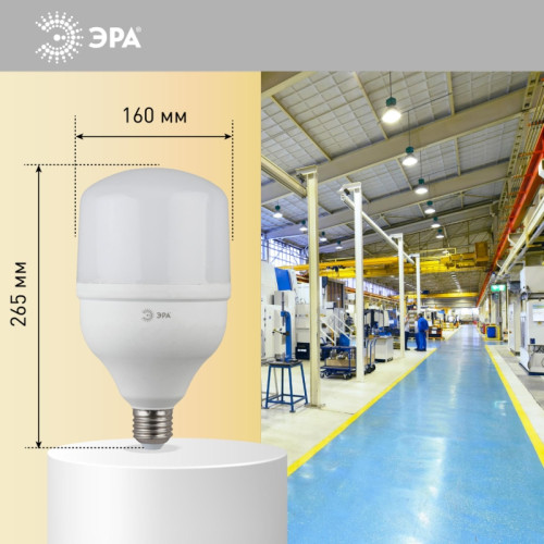 Лампа светодиодная/ Лампа светодиодная LED 100 Вт 8000Лм 4000К T160 нейтральный E27/E40 (переходник) 170-265В LED POWER T160-100W-4000-E27/E40