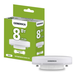 Лампа светодиодная/ Лампа светодиодная T80 таблетка 8Вт 230В 4000К GX53 GENERICA