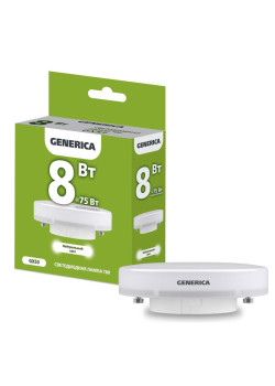Лампа светодиодная/ Лампа светодиодная T80 таблетка 8Вт 230В 4000К GX53 GENERICA