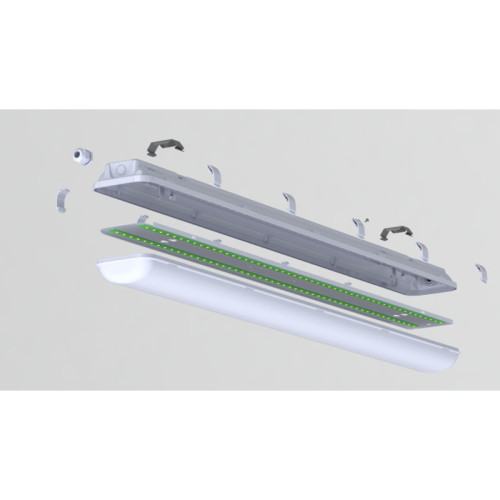 Светильник светодиодный/ Светильник светодиодный CSVT SLIM 32 1262х124х85 CRI80 5000 milky IP65 II серый подвесной/накладной