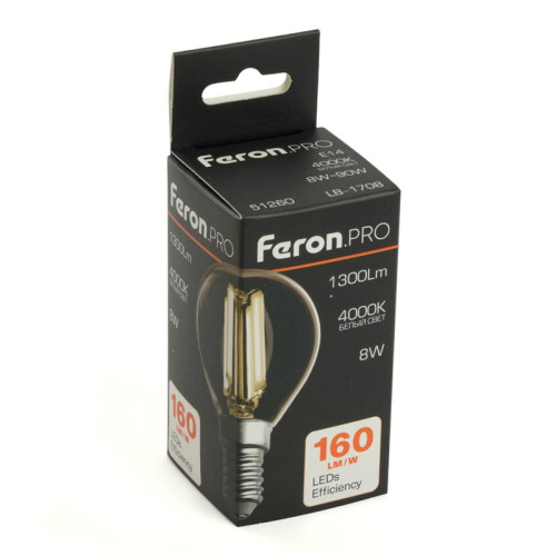 Лампа светодиодная/ Лампа светодиодная LED 8вт Е14 белый шар FILAMENT .PRO