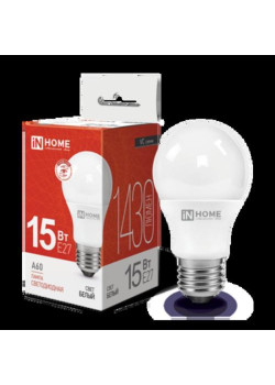 Лампа светодиодная/ Лампа светодиодная LED-A60-VC 15Вт 230В Е27 4000К 1430Лм IN HOME