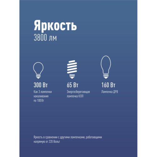 Лампа светодиодная/ Лампа светодиодная LED 40Вт 220В Е27 D100х168 4500К белый 3800 лм