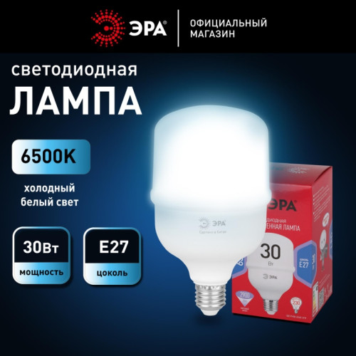 Лампа светодиодная/ Лампа светодиодная LED 30 Вт 2900Лм 6500К T80 холодный E27 150-275В LED POWER T80-30W-6500-E27 Red Line