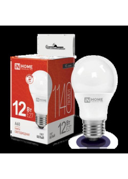 Лампа светодиодная/ Лампа светодиодная LED-A60-VC 12Вт 230В Е27 4000К 1140Лм IN HOME