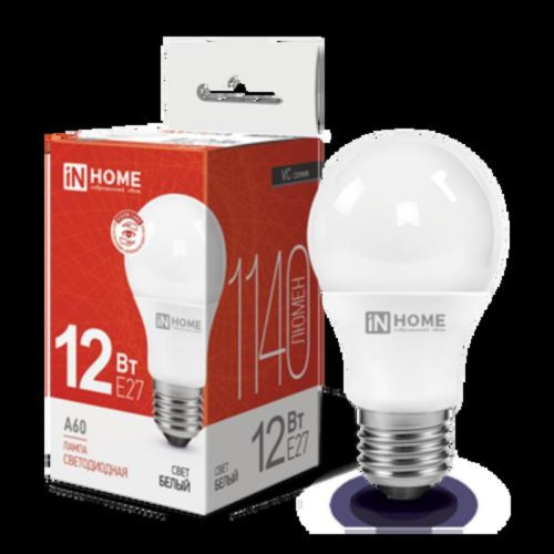 Лампа светодиодная/ Лампа светодиодная LED-A60-VC 12Вт 230В Е27 4000К 1140Лм IN HOME