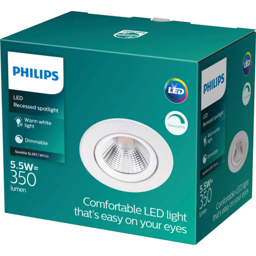 Встраиваемый светильник Philips/ Встраиваемый светильник SPARKLE SL261 RD 070 5.5W 27K W HV R Встраиваемый светильник Philips/ Встраиваемый светильник SPARKLE SL261 RD 070 5.5W 27K W HV R
