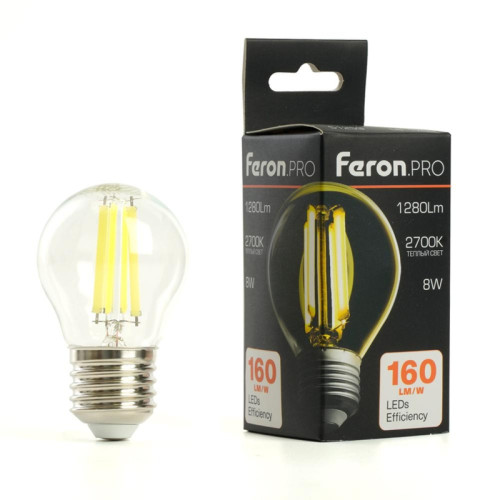 Лампа светодиодная/ Лампа светодиодная LED 8вт Е27 теплый шар FILAMENT .PRO