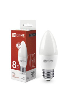 Лампа светодиодная/ Лампа светодиодная LED-СВЕЧА-VC 8Вт 230В Е27 4000К 760Лм IN HOME