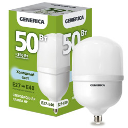 Лампа светодиодная/ Лампа светодиодная HP 50Вт 230В 6500К E27-E40 GENERICA