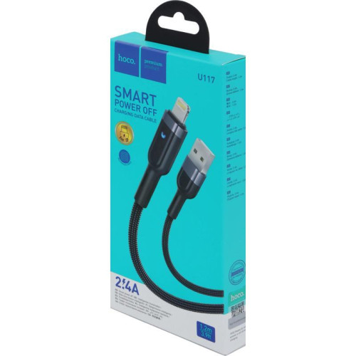 Кабель Hoco U117 IP(01481) USB (m)-Lightning (m) 1.2м черный Кабель Hoco U117 IP(01481) USB (m)-Lightning (m) 1.2м черный