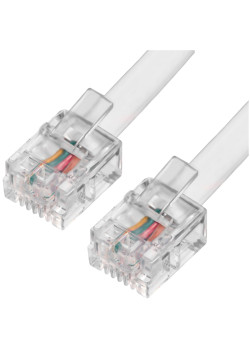 Greenconnect Телефонный шнур удлинитель для аппарата  3.0m GCR-TP6P4C-3.0m, 6P4C (джек 6p4c - jack 6p4c) белый