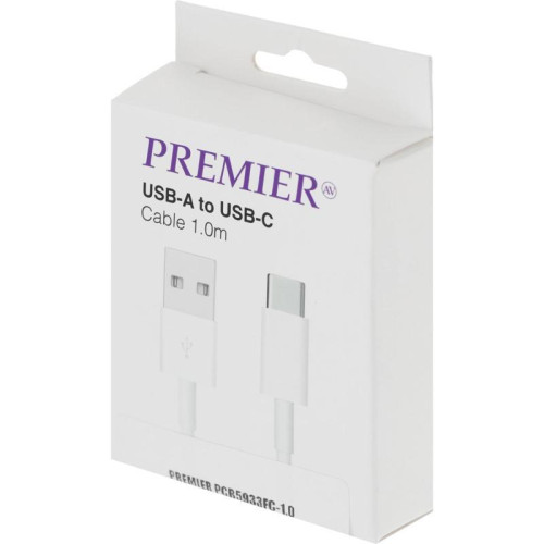 Кабель Premier 20W1M/A-C USB (m)-USB Type-C (m) 1м белый
