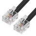 GCR Телефонный шнур удлинитель для аппарата  6.0m GCR-TP6P4C2-6.0m, 6P4C (джек 6p4c - jack 6p4c) черный