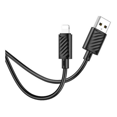 Кабель Hoco X88 Gratified USB (m)-Lightning (m) 1м черный коробка