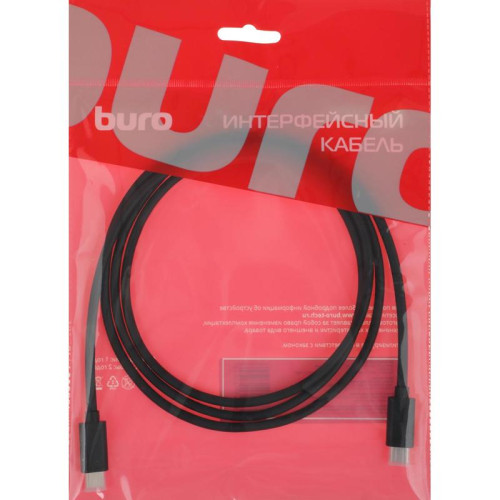 Кабель Buro BU-TYPE-C3.2-4KVID-1.5M USB Type-C (m)-USB Type-C (m) 1.5м черный