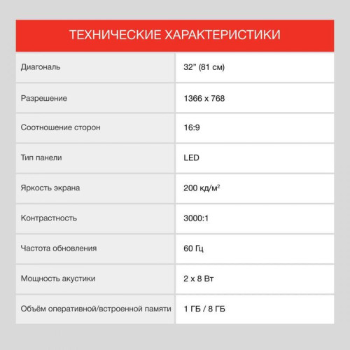 Телевизор LED/ Телевизор LED Starwind 32