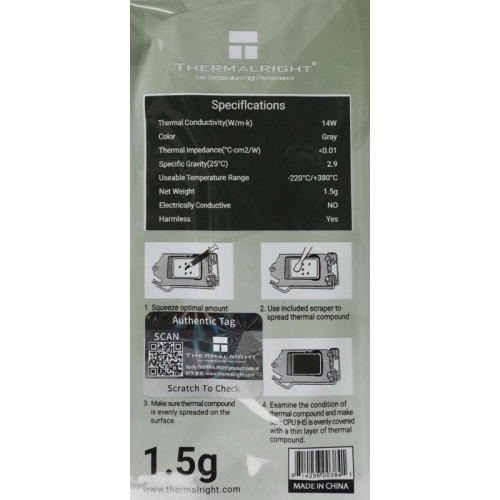 Термопаста Thermalright TF9-1.5G 14Вт/(м-К) шприц 1.5гр. [TF9-1.5G]