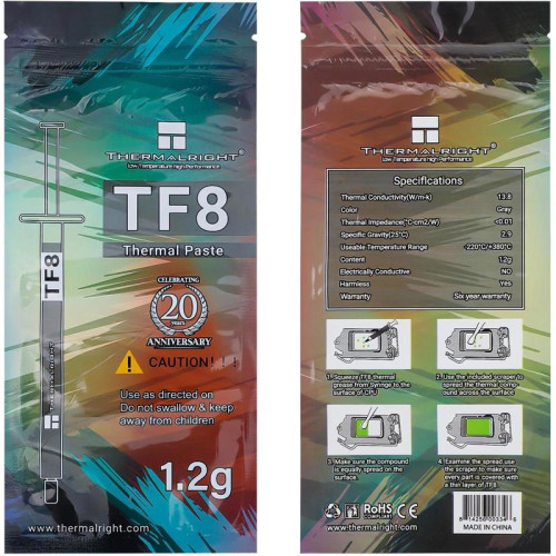 Термопаста Thermalright TF8-1.2G 13.8Вт/(м-К) шприц 1.2гр.