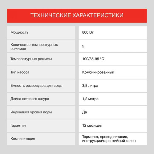 Термопот Starwind STP3400 3.8л. 800Вт серебристый/черный