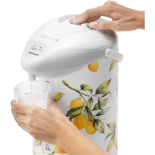 Термопот Maxwell MW-1756 3.8л. 750Вт белый/рисунок