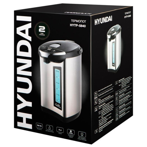 Термопот Hyundai HYTP-5840 4л. 750Вт серебристый/черный Термопот Hyundai HYTP-5840 4л. 750Вт серебристый/черный